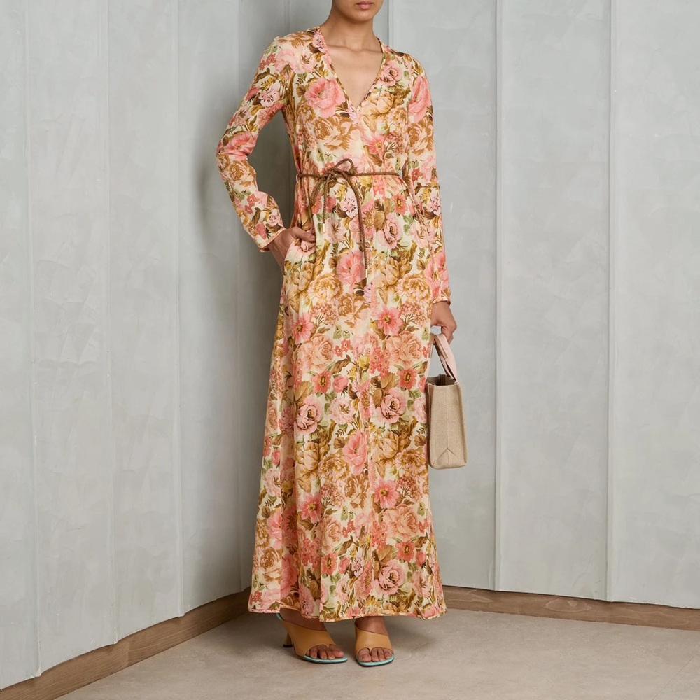 ZIMMERMANN GOLDEN PLUNGE MAXI DRESS NWT AU 2 (US 6-8)